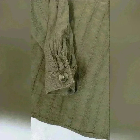 Ann Taylor Loft Green Long Sleeve, Button Down Pullover, Embroidered, Top XS - Picture 8 of 10